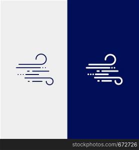 Blow, Weather, Wind, Spring Line and Glyph Solid icon Blue banner Line and Glyph Solid icon Blue banner