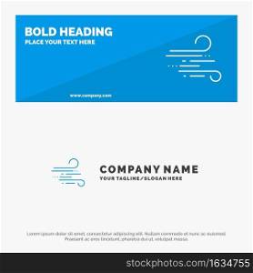 Blow, Weather, Wind, Spring SOlid Icon Website Banner and Business Logo Template