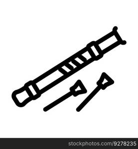 blowgun weapon military line icon vector. blowgun weapon military sign. isolated contour symbol black illustration. blowgun weapon military line icon vector illustration