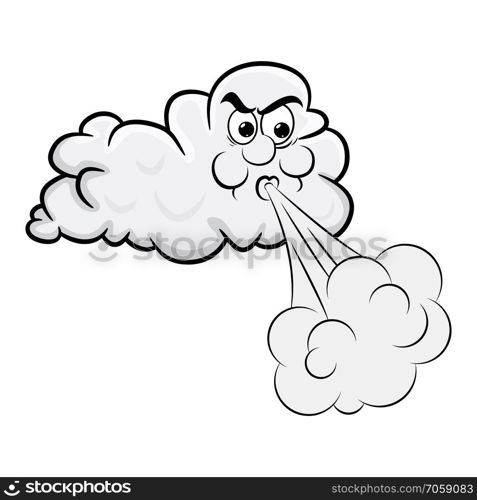 blowing cloud cartoon design isolated on white background