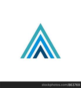 Blue A Letter Arrow Logo Template Illustration Design. Vector EPS 10.