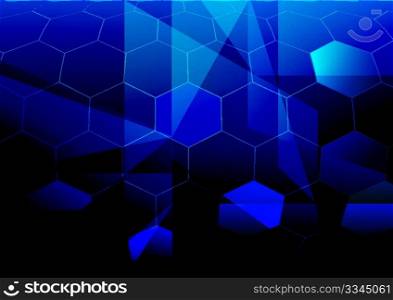 Blue Abstract Background - Hexagonal Shapes in Shades of Blue