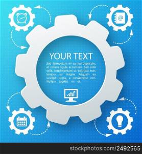 Blue abstract background with business icons and your text in middle flat vector illustration. Abstract Business Background