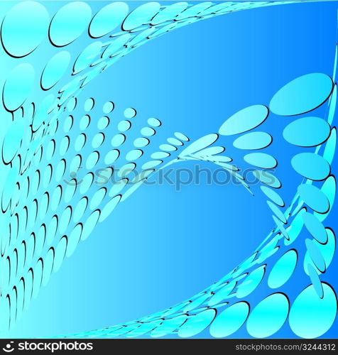 Blue abstract background with halftone dots swirl