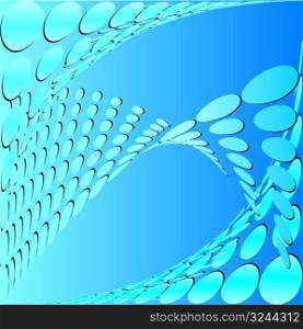 Blue abstract background with halftone dots swirl