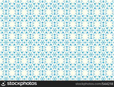 Blue Abstract blossom in ball shape and rhomboid pattern on pastel background. Modern and sweet bloom pattern style for design