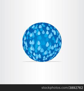 blue abstract globe with rain drops design