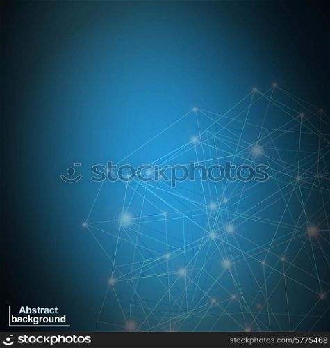 Blue Abstract Mesh Background with Circles