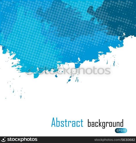 Blue abstract paint splashes illustration. Vector background with place for your text.