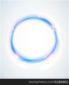 Blue abstract shining vector round background