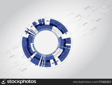 Blue abstract technology background with elements, stock vector