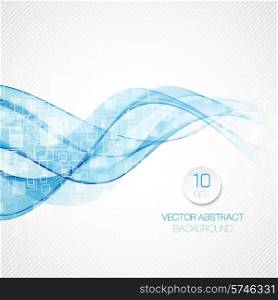 Blue abstract wave background. Vector illustration EPS10. Smoke wave background. Vector illustration