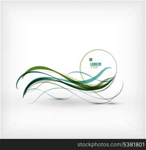Blue abstract wave lines minimal design