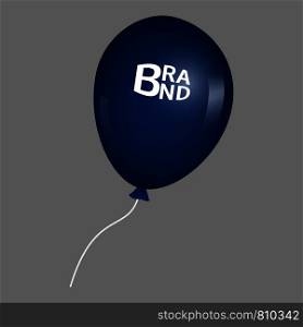 Blue air balloon icon. Realistic illustration of blue air balloon vector icon for web design. Blue air balloon icon, realistic style