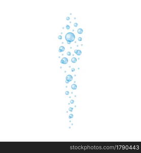 Blue air bubbles streaming. Soap or cleanser foam texture, aquarium or sea water flow, bath sud, fizzy carbonated drink effect. Vector realistic illustration.. Blue air bubbles streaming. Soap or cleanser foam texture, aquarium or sea water flow, bath sud, fizzy carbonated drink effect. Vector realistic illustration