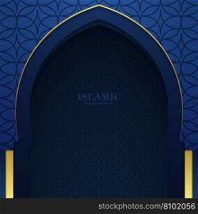 Blue and gold elegant simple islamic background Vector Image