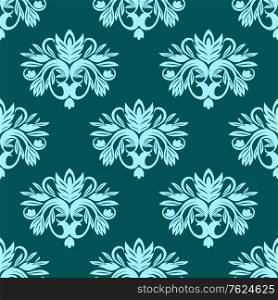 Blue and green seamless floral pattern for wallpaper, textile and fabric design