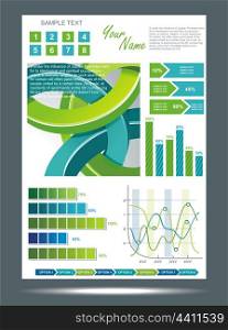 Blue and green technological banner with Information Graphics . Vector illustration. Blue and green technological banner with Information Graphics . Vector illustration