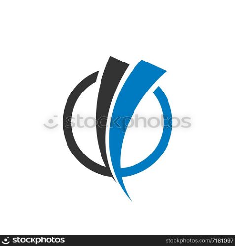 Blue and Grey Swoosh Logo Template Illustration Design. Vector EPS 10.