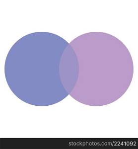 Blue and purple intersecting circles. Geometric element. Business circle. Vector illustration. stock image. EPS 10.. Blue and purple intersecting circles. Geometric element. Business circle. Vector illustration. stock image. 