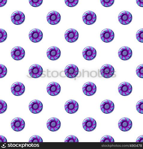 Blue and purple sweet lollipop candie pattern seamless repeat in cartoon style vector illustration. Blue and purple sweet lollipop candie pattern