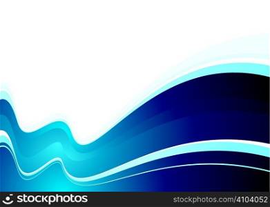 Blue and white abstract background with wave design