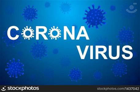 Blue and white background coronavirus molecules. Covid-19 concept. Dangerous chinese nCoV coronavirus. Vector illustration for blog posts, news, articles.