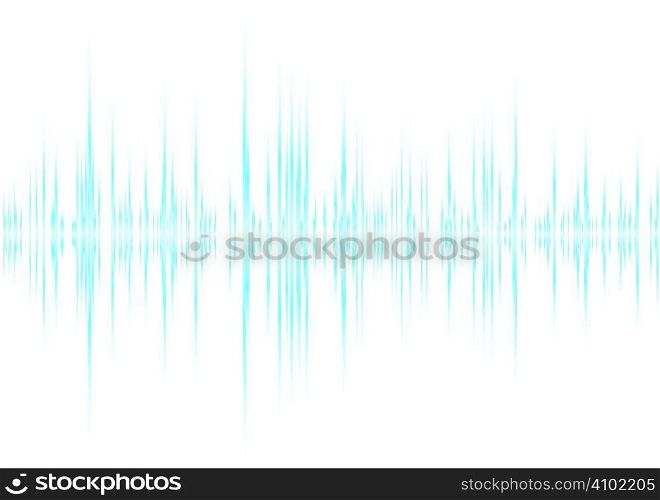 Blue and white graphic equalizer background with peak graph