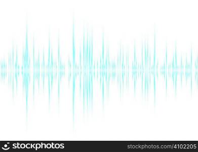 Blue and white graphic equalizer background with peak graph