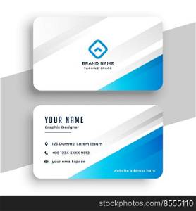 blue and white stylish business card design template