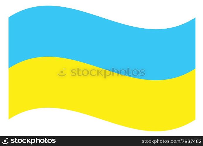 Blue and yellow flag of Ukraine. Vector EPS8