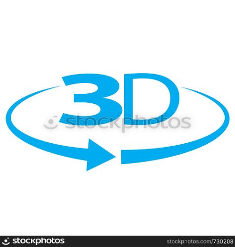 blue angle 3D icon on white background. angle 3D sign. 3D symbol. flat style.