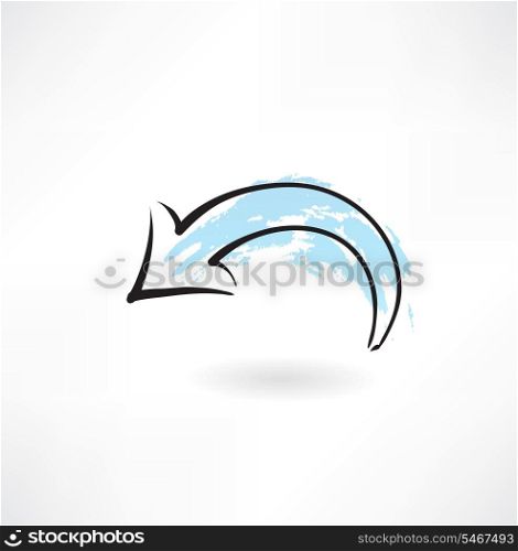 blue arrow grunge icon