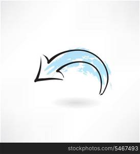blue arrow grunge icon