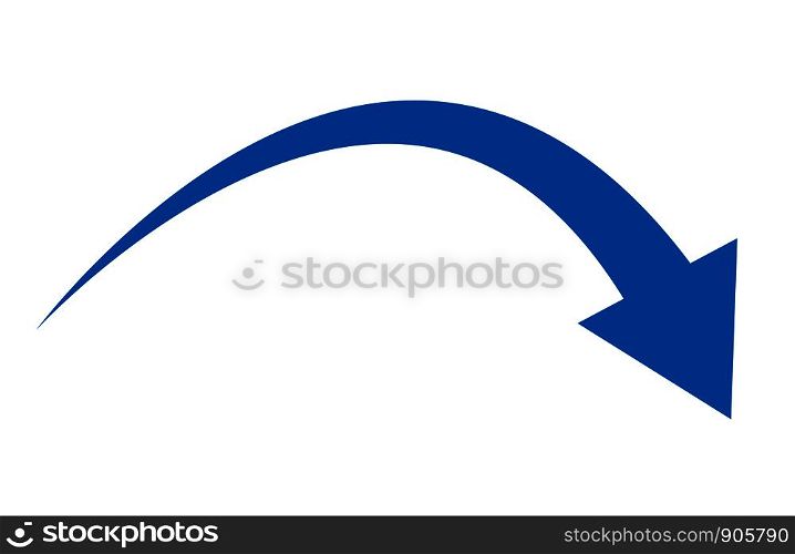 blue arrow icon on white background. flat style. abstract blue arrow sign. blue arrow for your web site design, logo, app, UI.