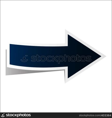 Blue arrow with shadow isolated on white. Blue best arrow