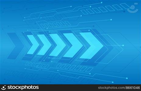 Blue arrows technology circuit zoom speed motion futuristic design ultramodern background vector illustration.