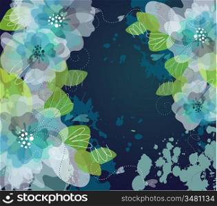 Blue Artistic flower background
