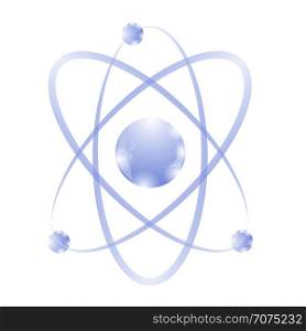 Blue Atom Icon Isolated on White Background. Blue Atom Icon