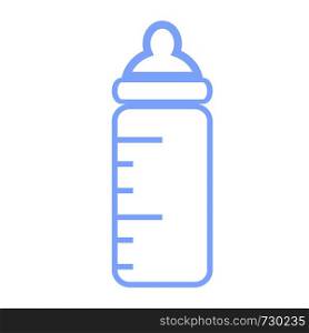 blue baby bottle icon on white background. blue baby bottle sign. flay style. baby bottle symbol.