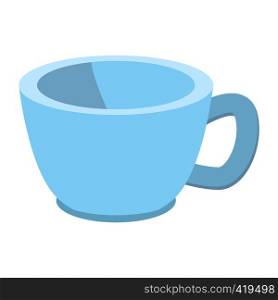 Blue baby cup cartoon icon on a white background. Blue baby cup cartoon icon