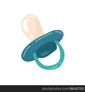 Blue baby pacifier. Flat illustration. vector image.. Blue baby pacifier. Flat illustration. vector image