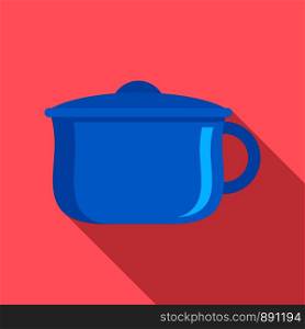 Blue baby potty icon. Flat illustration of blue baby potty vector icon for web design. Blue baby potty icon, flat style