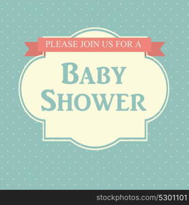 Blue Baby Shower Invitation Vector Illustration EPS10. Baby Shower Invitation Vector Illustration