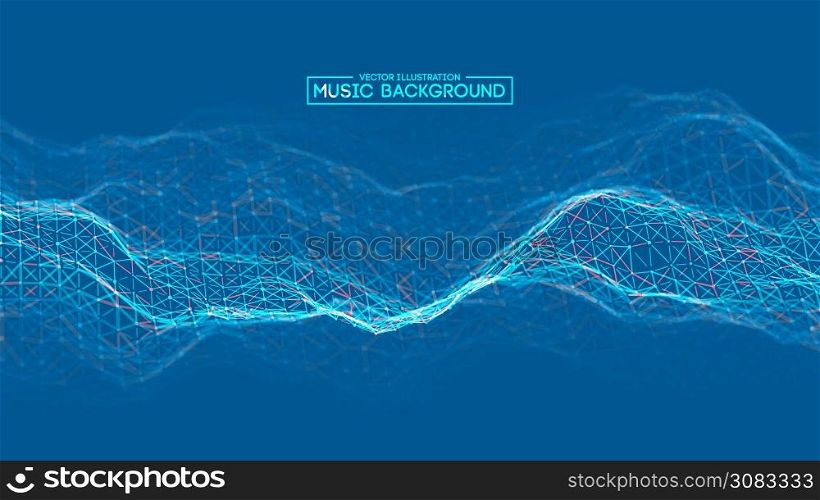 Blue background music design. Colourful music background design. Abstract sound wave music equalizer.. Blue background design. Colourful music background design. Abstract sound wave music equalizer. Particle background audio abstract. EPS 10.