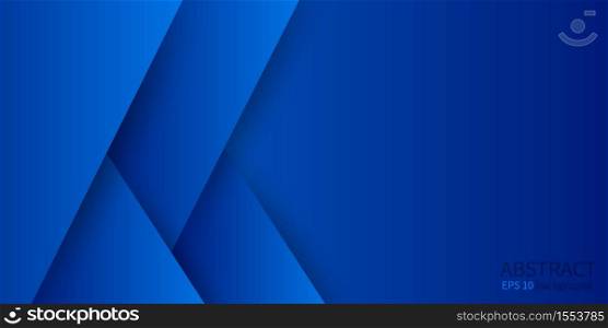Blue background overlap layer on dark space for background design. Moder abstract vector geometric blue background.