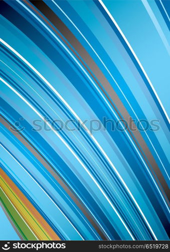 Blue background with abstract rainbow effect with gradient stripes. abstract rainbow strike