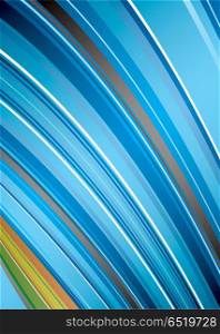 Blue background with abstract rainbow effect with gradient stripes. abstract rainbow strike