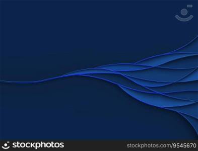 Blue Background with Branching Layered Pattern - Abstract Background with Three-dimensional Effect and Drop Shadows, Vector illustration
