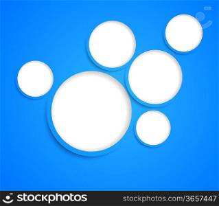 Blue background with circles. Abstract illustration